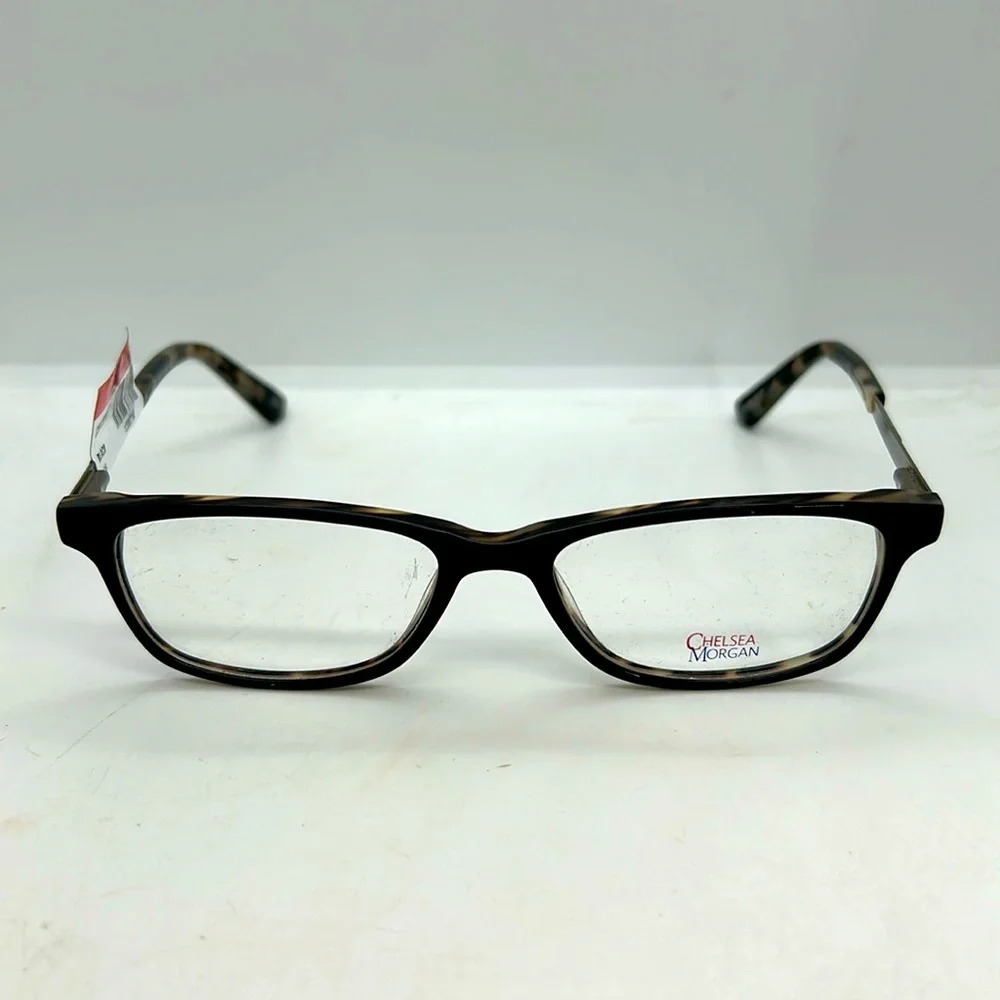 Chelsea Morgan CM2011BK Eyeglasses Frames Black Gold Tortoise NWT